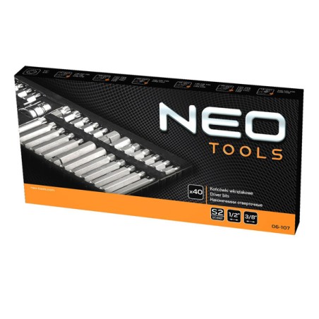 Šroubovací bity s držákem, 06-107, 40 ks, Sada, NEO TOOLS