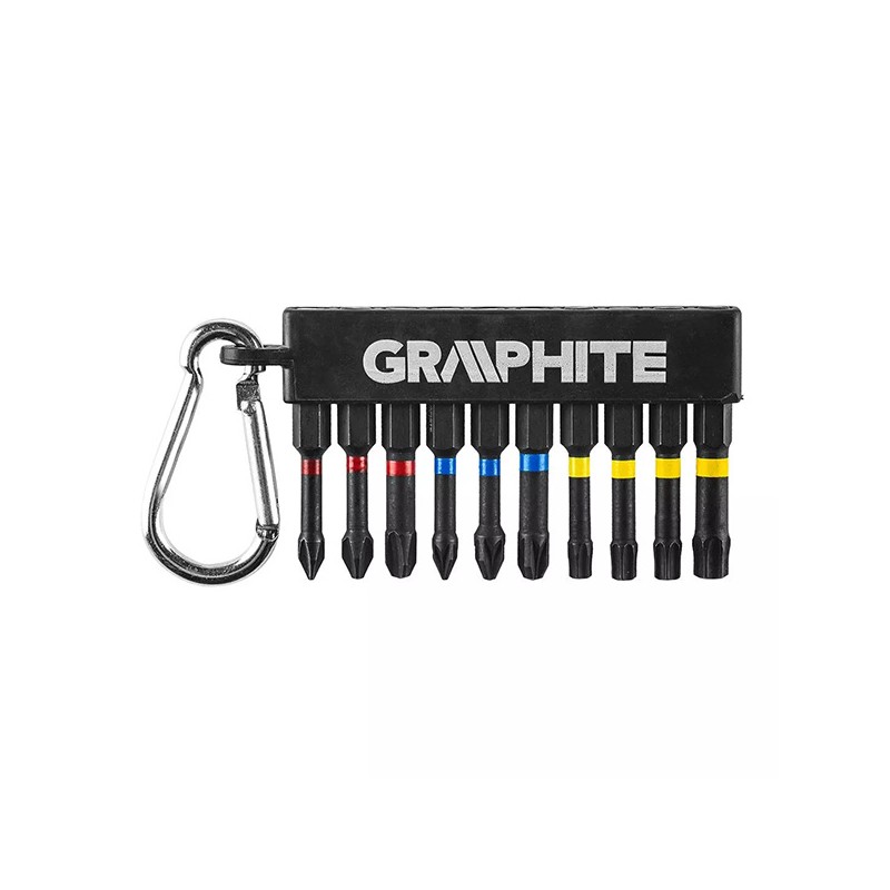 Tvrzené bity pro rázový utahovák, 56H562, sada 10ks, Graphite
