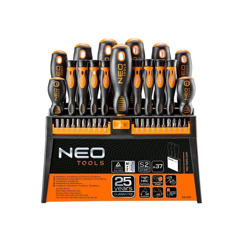 Sada šroubováků, 04-210, s bity 37 ks, NEO TOOLS