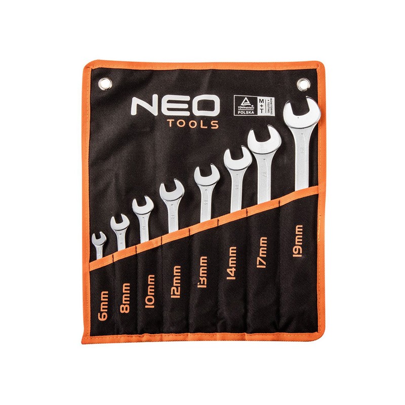 Kombinované klíče, 09-751, sada 8 ks, 6-19 mm, NEO TOOLS