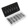 Sada sponek pro sváření plastů 600 ks z polyesteru, 19-159, 12l, vysoce odolný plast, NEO TOOLS