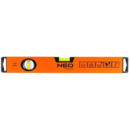 Vodováha NEO TOOLS 40 cm, 2 libely, frézovaná spodní plocha 71081