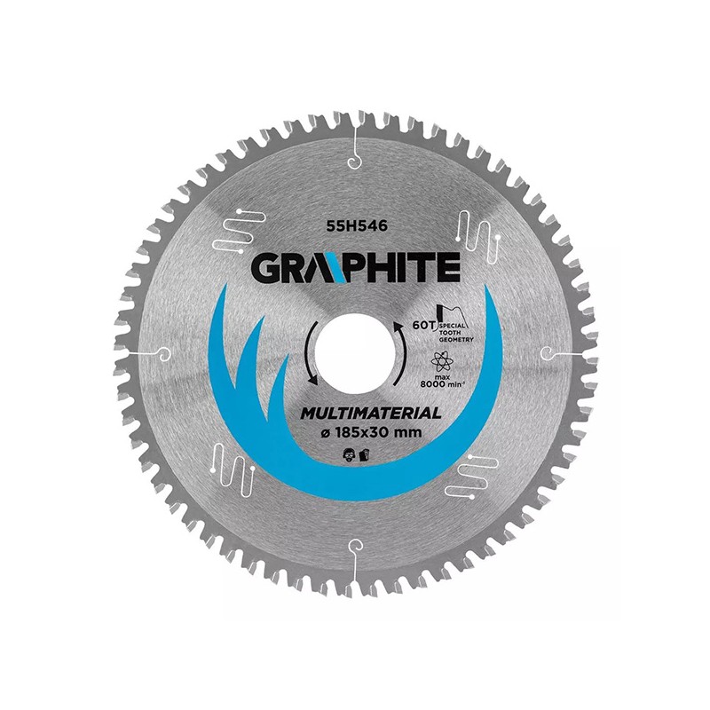 Pilové kotouče Graphite 55H546 s HM hroty, 185x30 mm, 60 zubů, univerzální