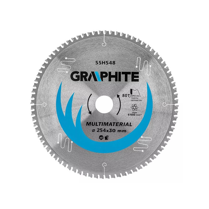 Pilové kotouče Graphite 55H548 s HM hroty, 254x30 mm, 80 zubů, univerzální