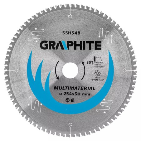 Pilové kotouče Graphite 55H548 s HM hroty, 254x30 mm, 80 zubů, univerzální