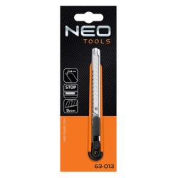 Neo Tools nůž s odlamovací čepelí, 0.4mm, 216mm, plastové pouzdro, ergonomický design