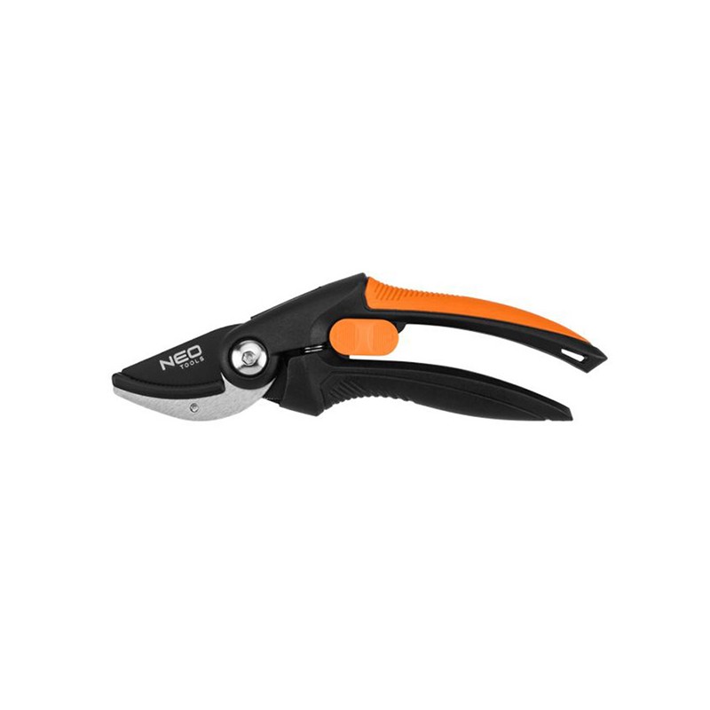 Neo Tools Kovadlinové zahradní nůžky, průměr řezu 20mm, délka 210mm, délka čepele 45mm, ergo rukojeť, zámek čepele, ocelová