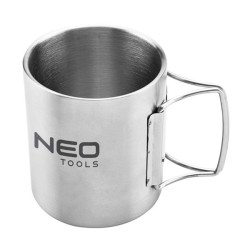 Turistický hrnek šedá, hliník, 0.3l, 63-150, Neo Tools