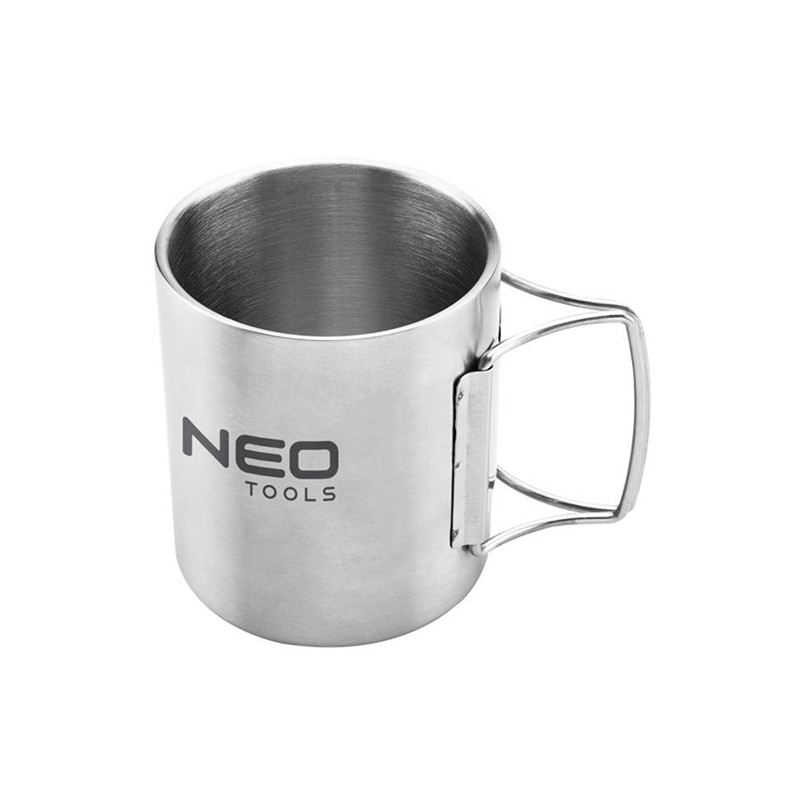 Turistický hrnek šedá, hliník, 0.3l, 63-150, Neo Tools