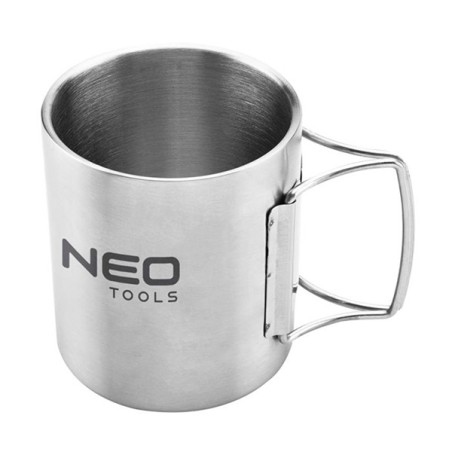 Turistický hrnek šedá, hliník, 0.3l, 63-150, Neo Tools