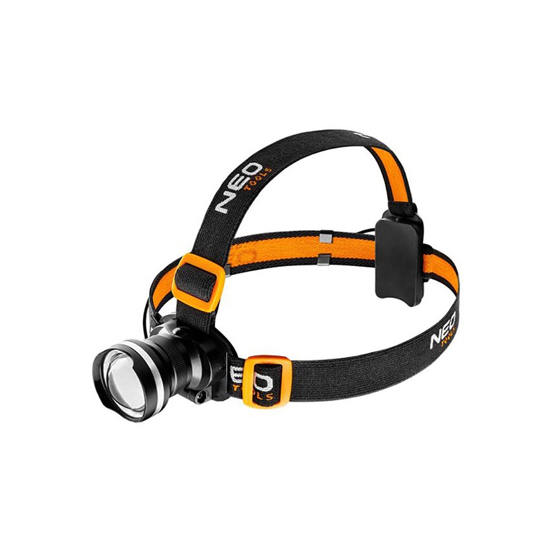LED čelovka, 3xAAA, hliník, černá, funkce zoom, 3 druhy svícení