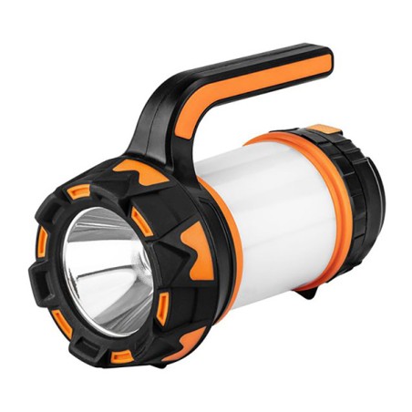 LED kempingové světlo 3v1, 1x1200 mAh, hliník, černá, 4 druhy svícení, powerbanka, usb nabíjení 99031