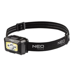 Nabíjecí čelovka, 1200 mAh, černá, pohyblivá hlava, funkce červeného světla