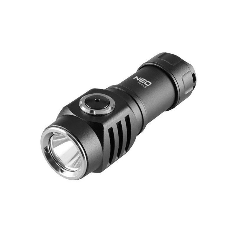 Nabíjecí baterka, 1x800 mAh, hliník, černá, 500 lumenů, 10W