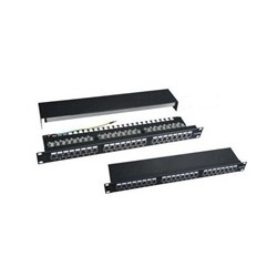 19" Patch panel XtendLan 24port, STP, Cat5E, duální svorkovnice, černý
