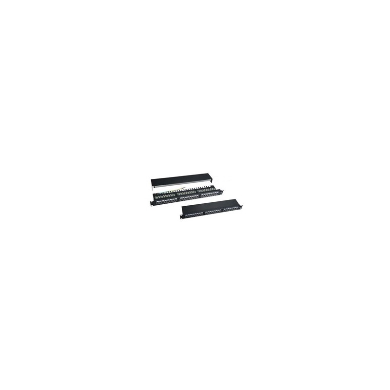 19" Patch panel XtendLan 24port, STP, Cat5E, duální svorkovnice, černý