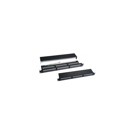19" Patch panel XtendLan 24port, STP, Cat5E, duální svorkovnice, černý