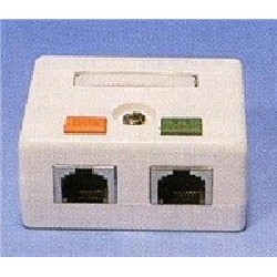 Zásuvka STP 2x RJ45 Cat5E, blok 110, na omítku
