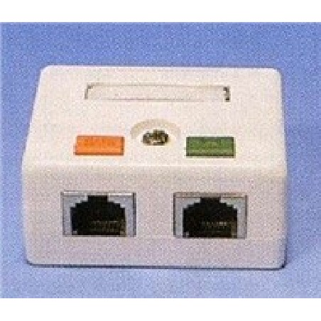 Zásuvka STP 2x RJ45 Cat5E, blok 110, na omítku