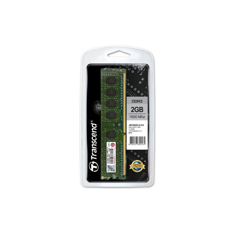 Transcend paměť 2GB DDR3-1600 U-DIMM (JetRam) 1Rx8 CL11