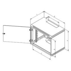 Triton 19" rozvaděč jednodílný 9U/500mm plechové dveře