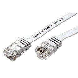 UTP patchkabel kat. 6, plochý, bílý, 10m