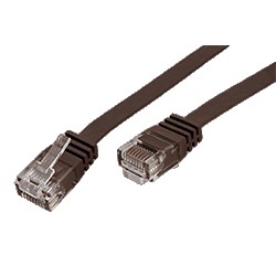 UTP patchkabel kat. 6, plochý, hnědý, 0,5m