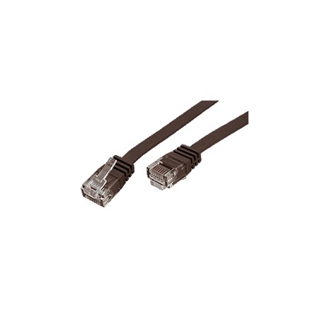 UTP patchkabel kat. 6, plochý, hnědý, 1m