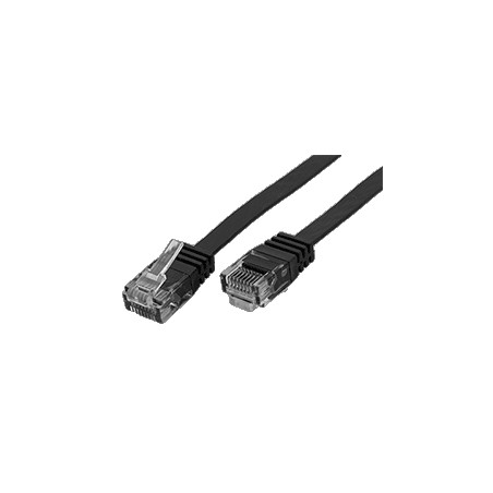 UTP patchkabel kat. 6, plochý, černý, 7m