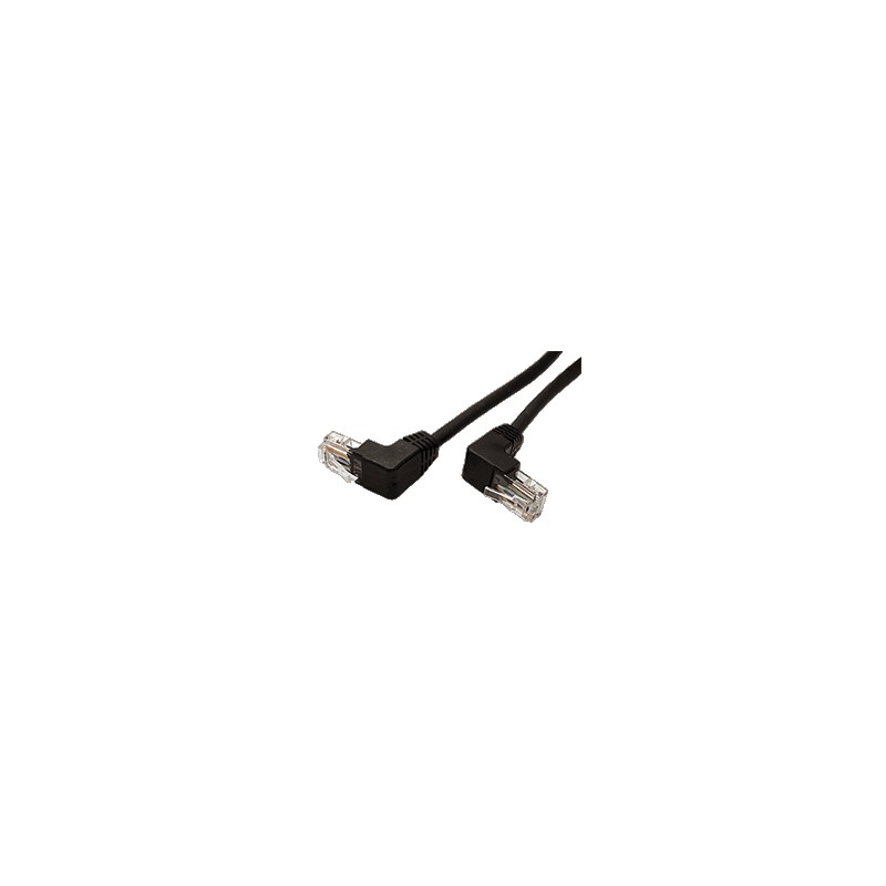 UTP patchkabel kat. 5e, lomené konektory (90°), černý, 10m
