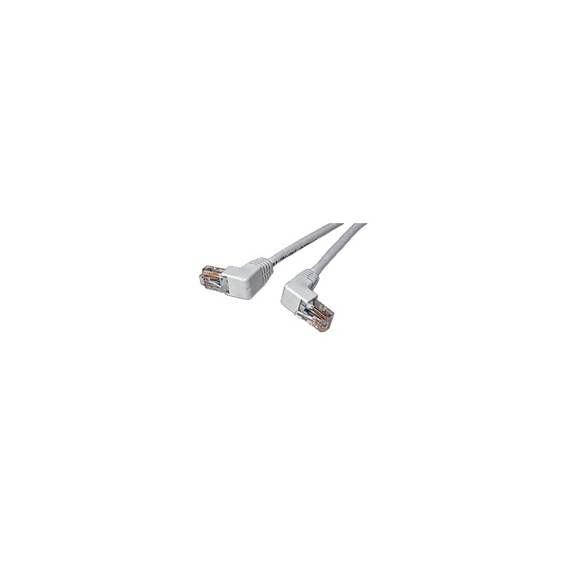 UTP patchkabel kat. 5e, lomené konektory (90°), bílý, 0,25m