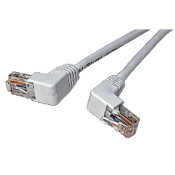 UTP patchkabel kat. 5e, lomené konektory (90°), bílý, 5m