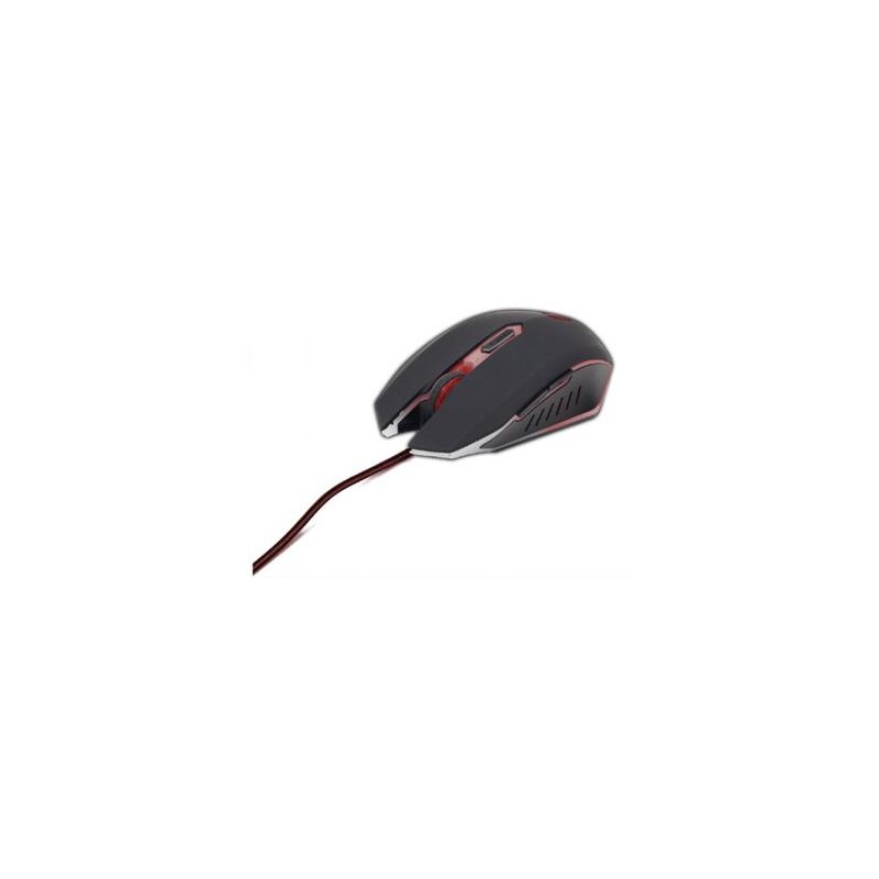 GEMBIRD MUSG-001-R herní optická myš, 2400 DPI, 6 tlačítek, USB, černá s červeným podsvícením