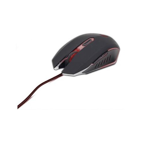 GEMBIRD MUSG-001-R herní optická myš, 2400 DPI, 6 tlačítek, USB, černá s červeným podsvícením