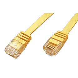 UTP patchkabel kat. 6, plochý, žlutý, 1m