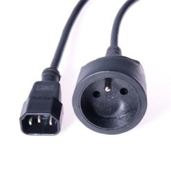 Prodlužovací přívod 230V s EURO konektorem C14 (IEC connection) , 20cm