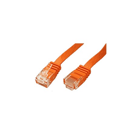 UTP patchkabel kat. 6, plochý, oranžový, 1m