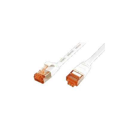 FTP patchkabel kat. 6, plochý, bílý, 1,5m