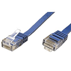 UTP patchkabel kat. 6, plochý, modrý, 1m