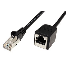 FTP patchkabel prodlužovací kat.5e, RJ45 M-F, 10m, černý