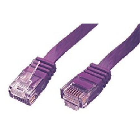 UTP patchkabel kat. 6, plochý, fialový, 1m