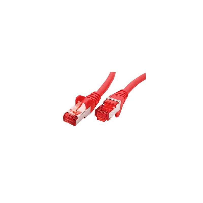 S/FTP patchkabel kat. 6, LSOH, 0,15m, červený