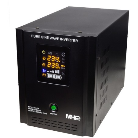 Záložní zdroj MHPower MPU-1800-24, UPS, 1800W, čistý sinus, 24V