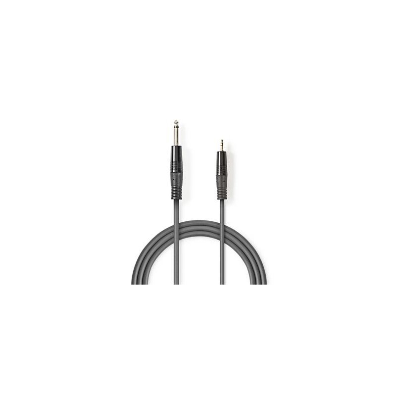 Nedis COTH23205GY30 - Stereofonní Audio Kabel | 6,35mm Zástrčka – 3,5mm Zástrčka | 3 m | Šedá barva