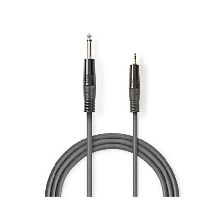 Nedis COTH23205GY30 - Stereofonní Audio Kabel | 6,35mm Zástrčka – 3,5mm Zástrčka | 3 m | Šedá barva