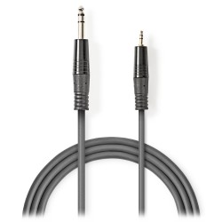 Nedis COTH23205GY15 - Stereofonní Audio Kabel | 6,35mm Zástrčka – 3,5mm Zástrčka | 1,5 m | Šedá barva