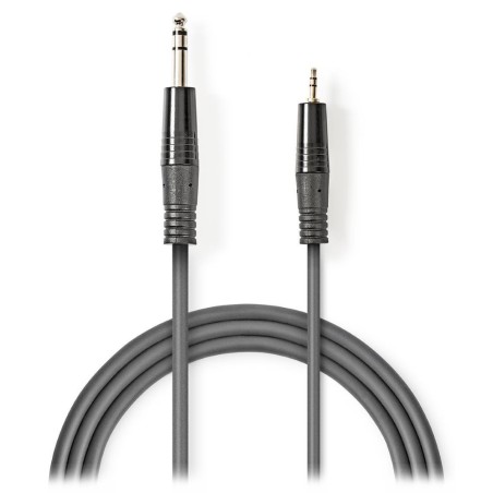 Nedis COTH23205GY15 - Stereofonní Audio Kabel | 6,35mm Zástrčka – 3,5mm Zástrčka | 1,5 m | Šedá barva