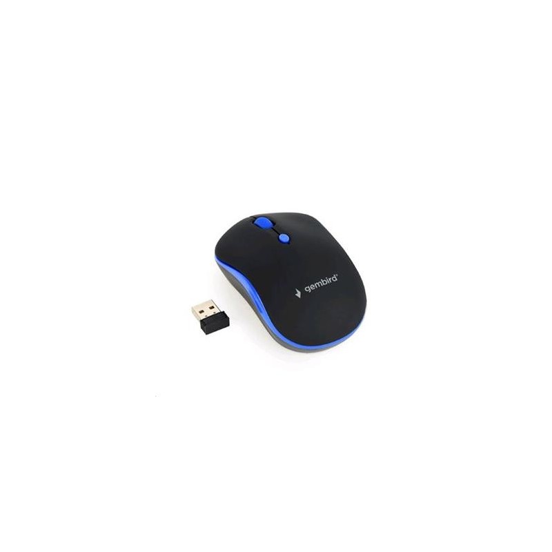 GEMBIRD Myš MUSW-4B-03-B, černo-modrá, bezdrátová, USB nano receiver