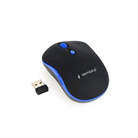 GEMBIRD Myš MUSW-4B-03-B, černo-modrá, bezdrátová, USB nano receiver