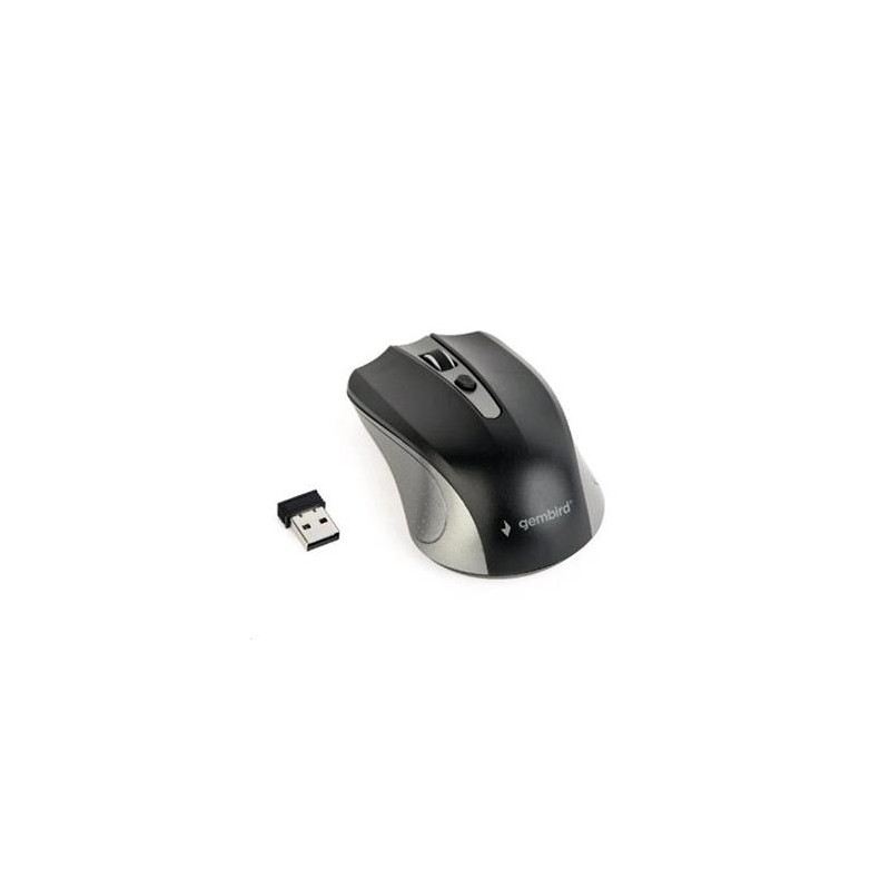 GEMBIRD Myš MUSW-4B-04-GB, šedo-černá, bezdrátová, USB nano receiver